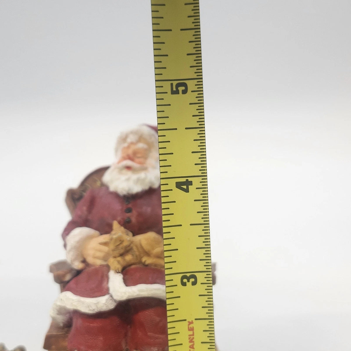 Candle-lite Sleeping Santa Candle Topper Figurine 4.25" Chair Cats Dog Gifts Vtg