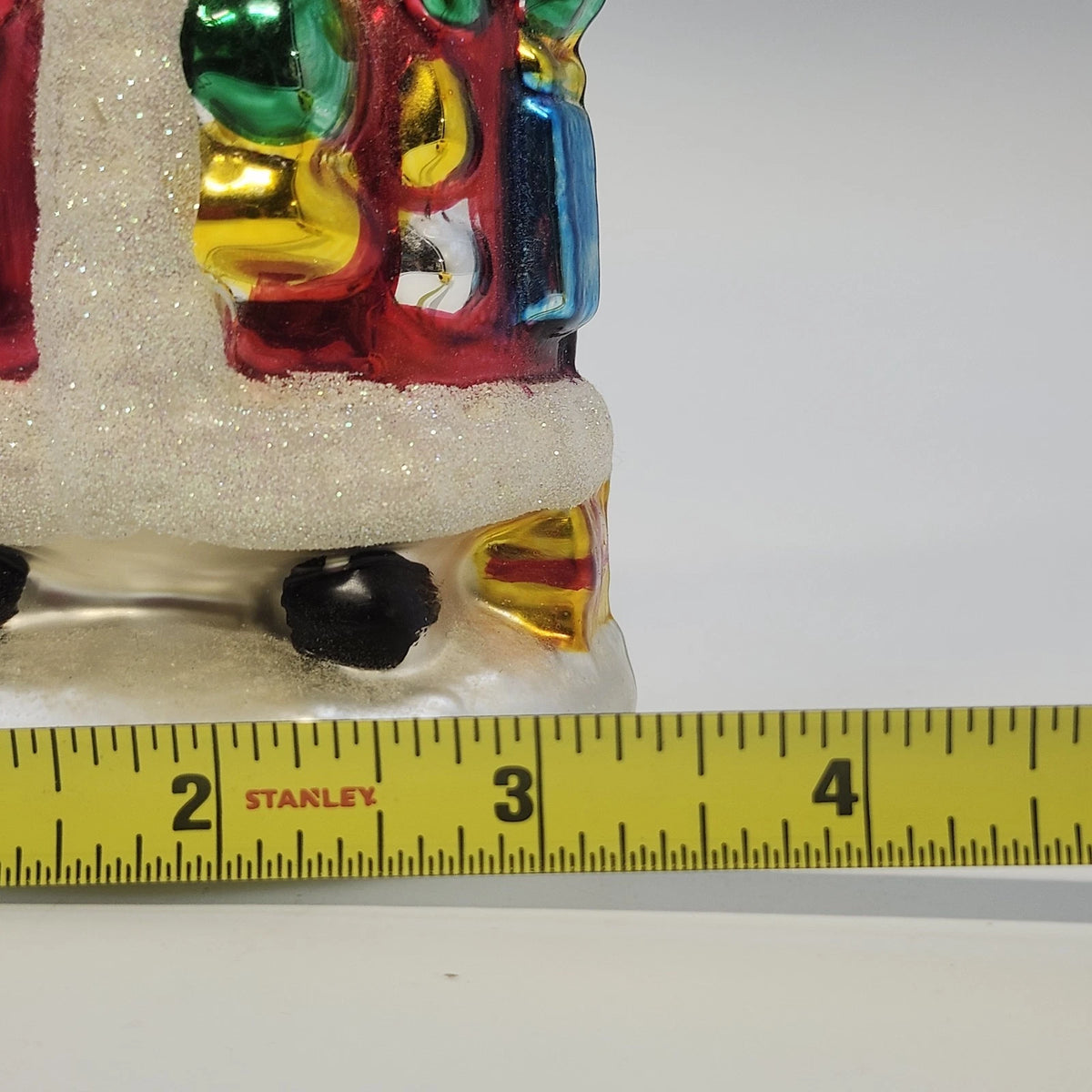 Large Hand Painted Blown Glass Santa Claus Christmas Tree Hanging Ornament 7"