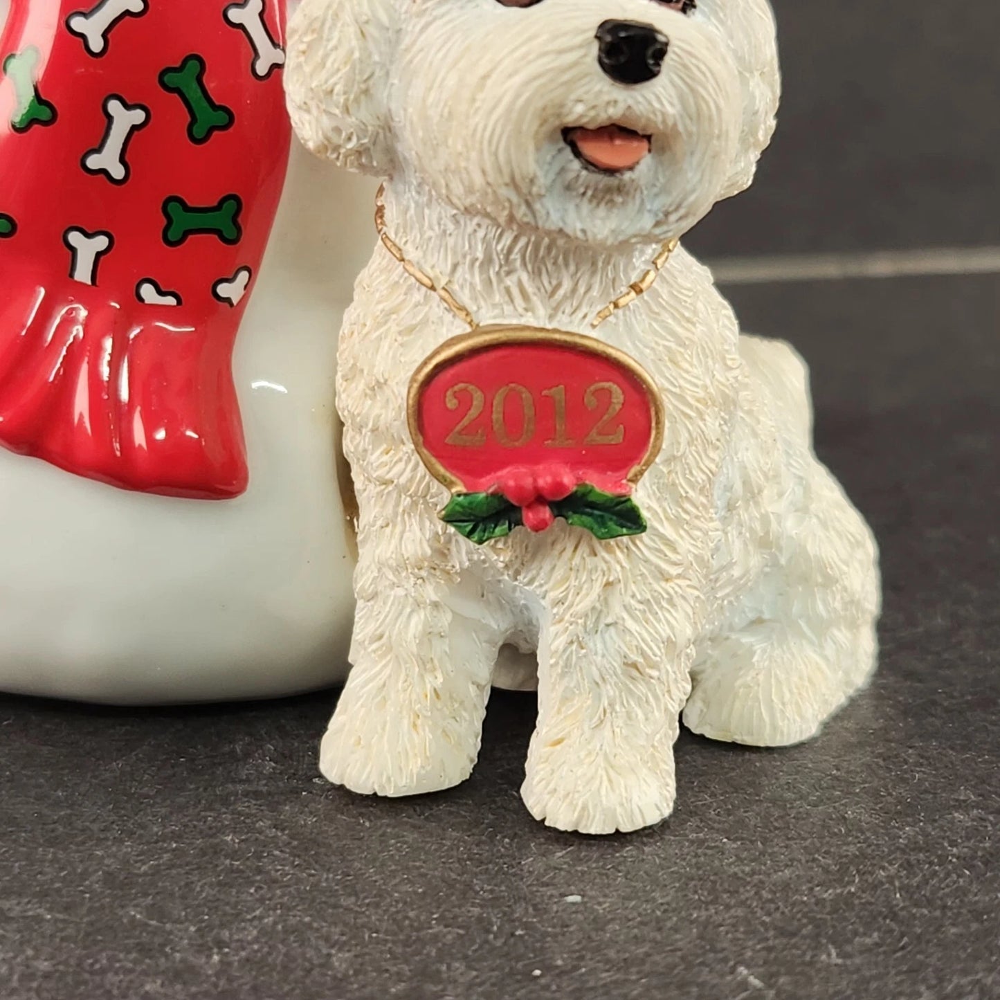 Bichon Frise Frosty Friends Danbury Mint 2012 Christmas Ornament Snowman Dog