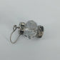 Silver Tone Clear Faceted Glass Crystal Rhinestone Dangle Drop Earrings Vintage
