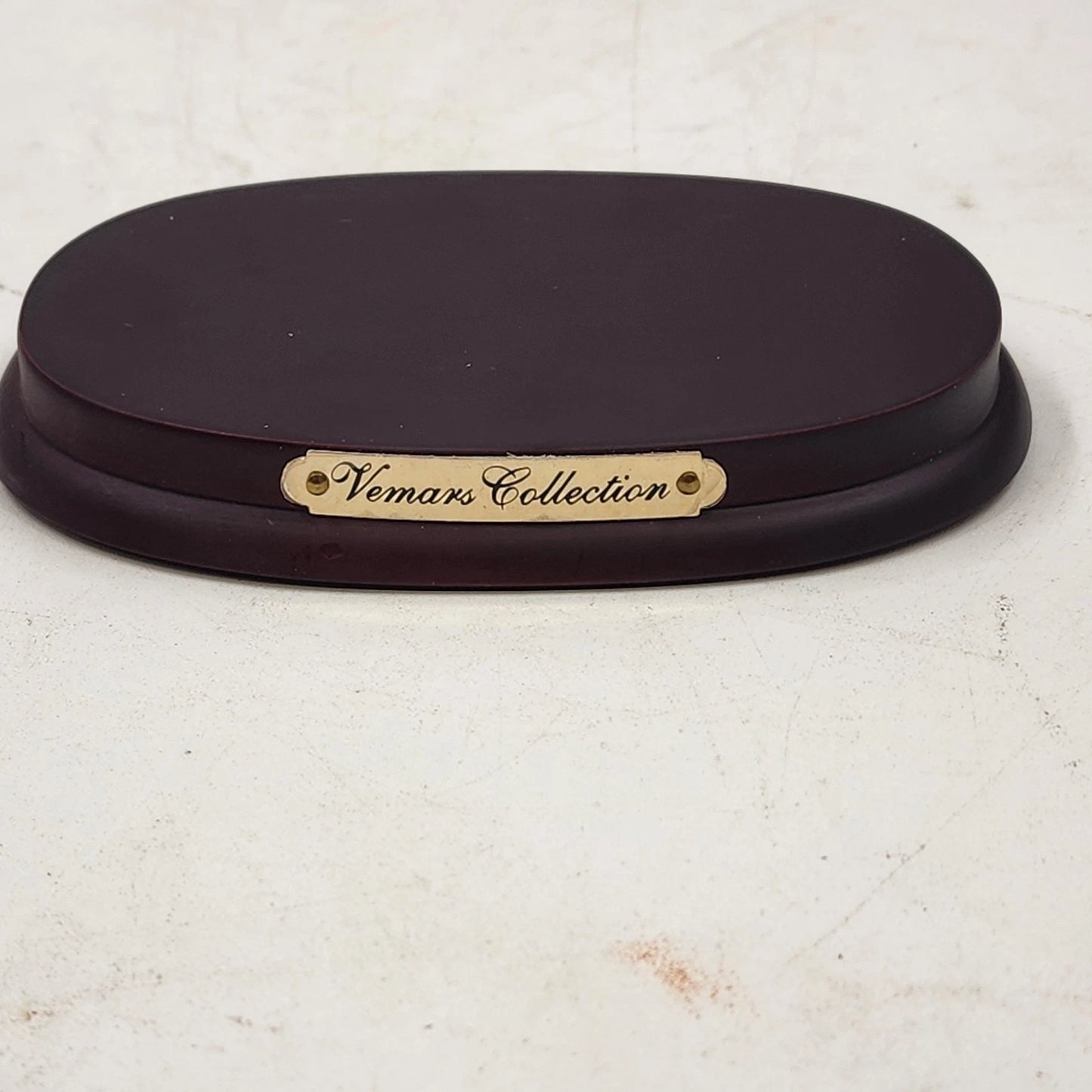 Vemar Collection Porcelain Figurine Purple Iris Red Rose 2 Butterflies Wood Base