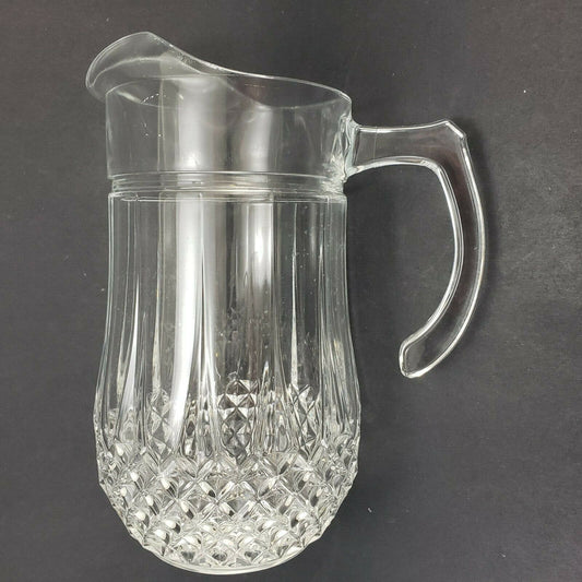 Cristal D'Arques Durand Longchamp Lead Crystal Pitcher 52 Oz France 9½" Tall