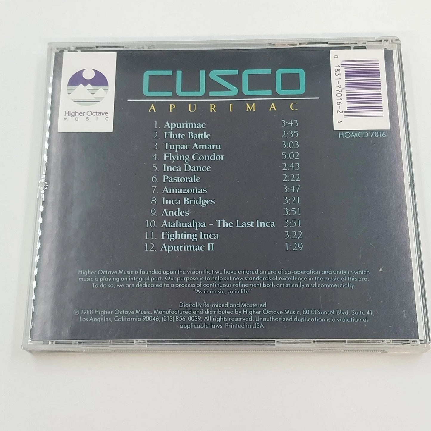 Cusco 5 CD Lot Apurimac I II III 2000 2002 Higher Octave New Age Ambient USA