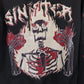 Romwe Men's Sinister Grunge Hoodie Black Poly Knit Streetwear Graphic Goth Sz M