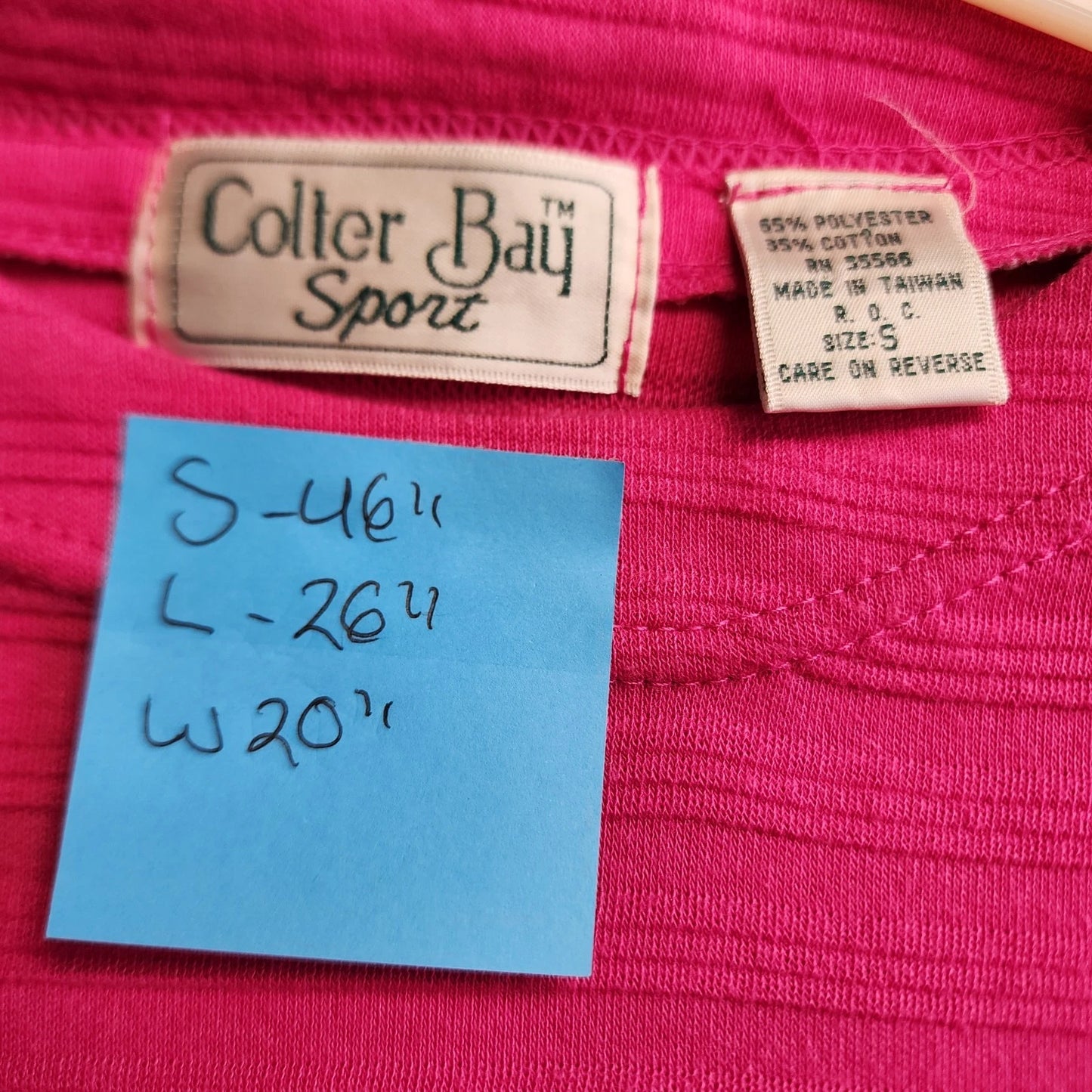 Colter Bay Sport Shirt Women Small Pink Short Sleeve Poly Cotton Casual Top
