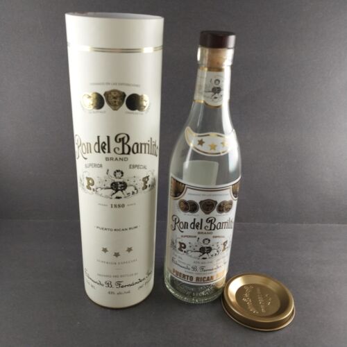 Ron del Barrilito Puerto Rican Rum Empty Bottle and Sleeve Superior 3 Star Blend