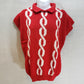 Newcomer II Womens Red w/ White Sleeveless Collared Vest Vintage Sweater Size 44