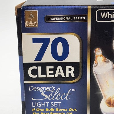 Holiday Season 70 Clear White Wire Light Set 16' Indoor/Outdoor