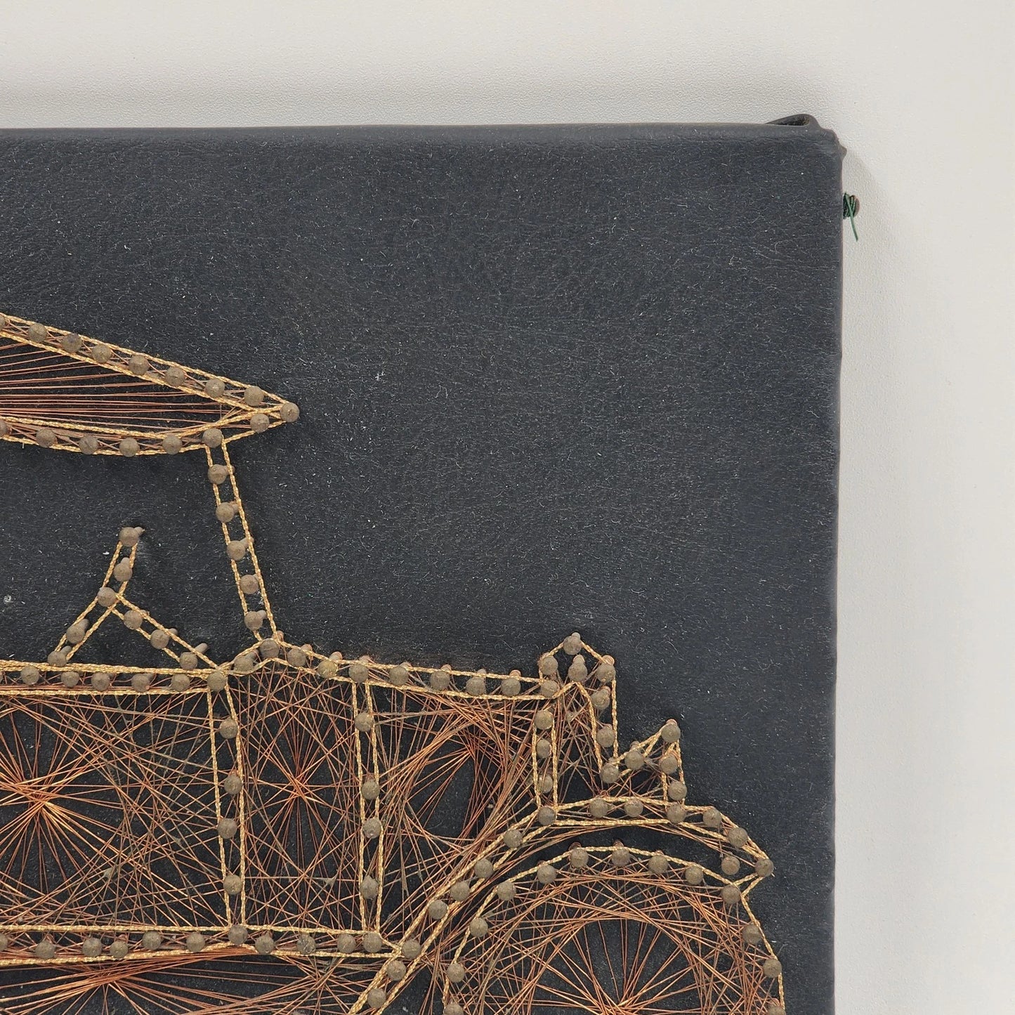 Wire Nail String Art Car Steampunk Copper & Brass 10” Classic Auto Wall Decor