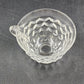 Fostoria American Clear Coffee Cup & Saucer Cubist Design Pressed Glass Vintage