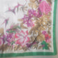 Head Scarf Polyester Green Purple Hummingbird Floral Print 31" Bandana Italy