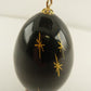 Russian Style 3" Black Lacquer Egg Christmas Santa Claus Ornament Brown Base