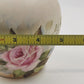 Bisque Porcelain Ginger Jar Pink Green Floral 5.75"x5" Hand Painted