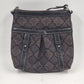 Nine West Signature Logo Brown Handbag Purse Monogram Print Satchel Vtg Fashion