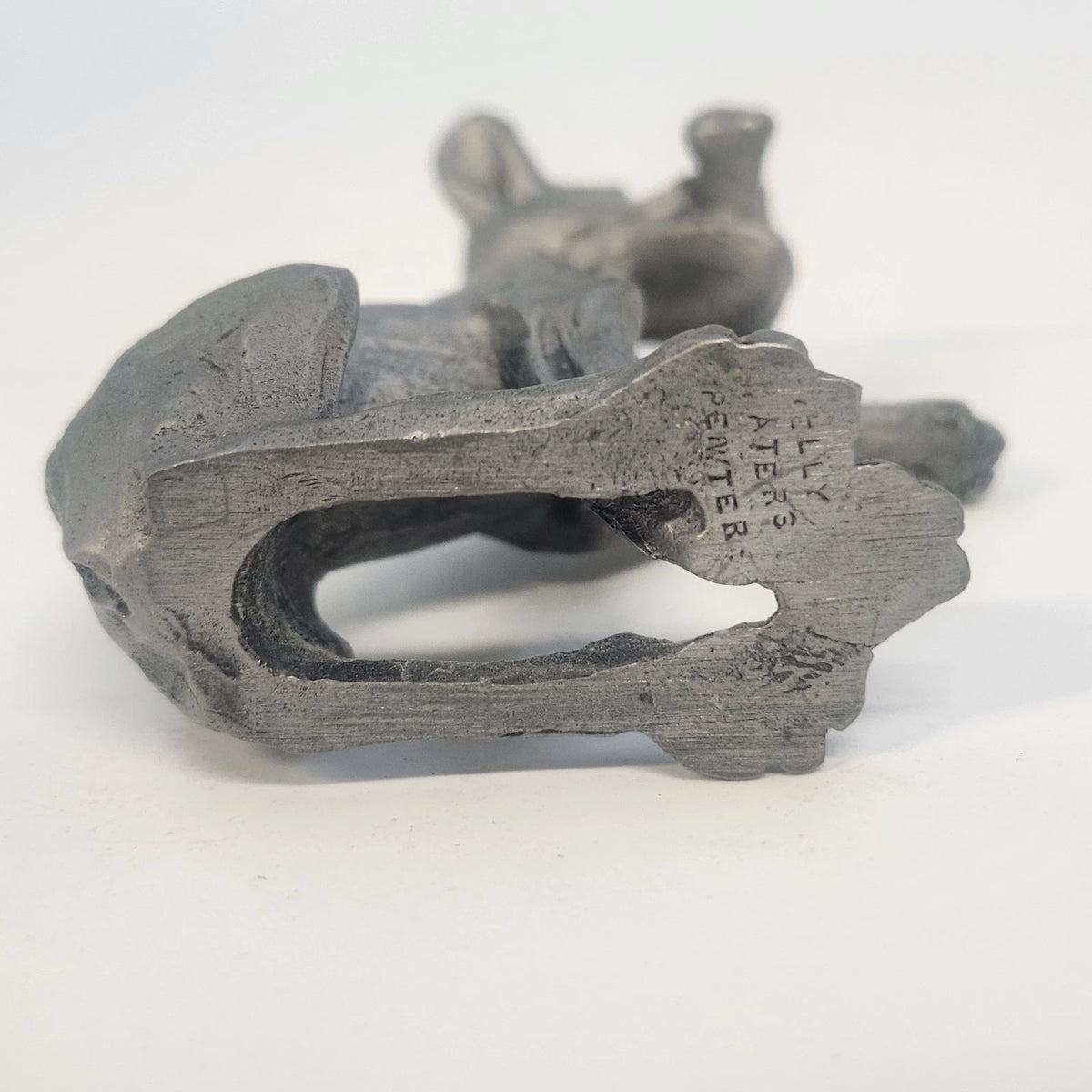 Kelly Waters Pewter Cartoon Dog 3" Seated Puppy Raised Paw Bone Animal Figurine