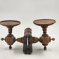 Set of 2 Teakwood Wall Sconce Candle Holders 6"H Fits 4" Candles Natural Wood