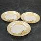 Japan Porcelain Demitasse Saucers Hand Painted Floral Orange Trim 3.25" 3pc Vtg