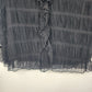 Massini Women's Black Lace Blouse Medium Sheer V Neck Top