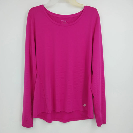 Tek Gear DryTek Women’s Long Sleeve Moisture Wicking Athletic Top Pink Large