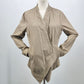 DKNY Jeans Women Waist Length Jacket Large Beige Open Front Long Sleeve Vintage