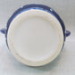 Blue and White Pottery Jar Decorative Piece with Two Handles & Lid