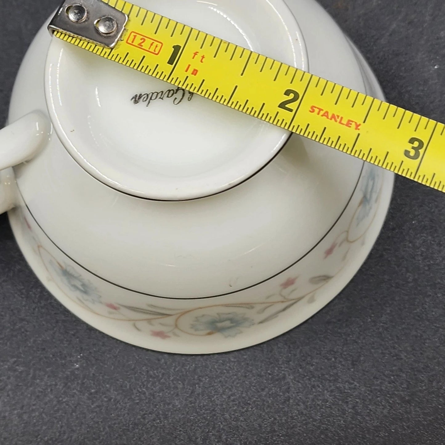 4 English Garden Footed Cups Coffee Tea Fine China of Japan 1221 3.5"d x 2.5"h