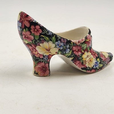 Royal Winton Porcelain Shoe Figurine 6" Grimwades Florence Floral England 1995