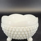 Vintage Indiana Milk Glass Diamond Point Candy Dish Footed Bowl
