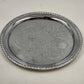 Irvinware Silver Plated Round Serving Tray 12" Etched Scroll Braided Rope Rim