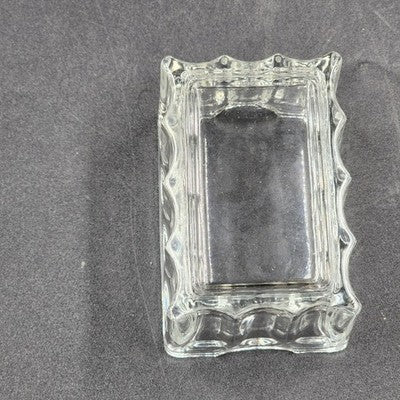 Libbey Sweetener Sugar Packet Holder Ribbed Glass Vintage Clear Caddy 3.5"x2.75"