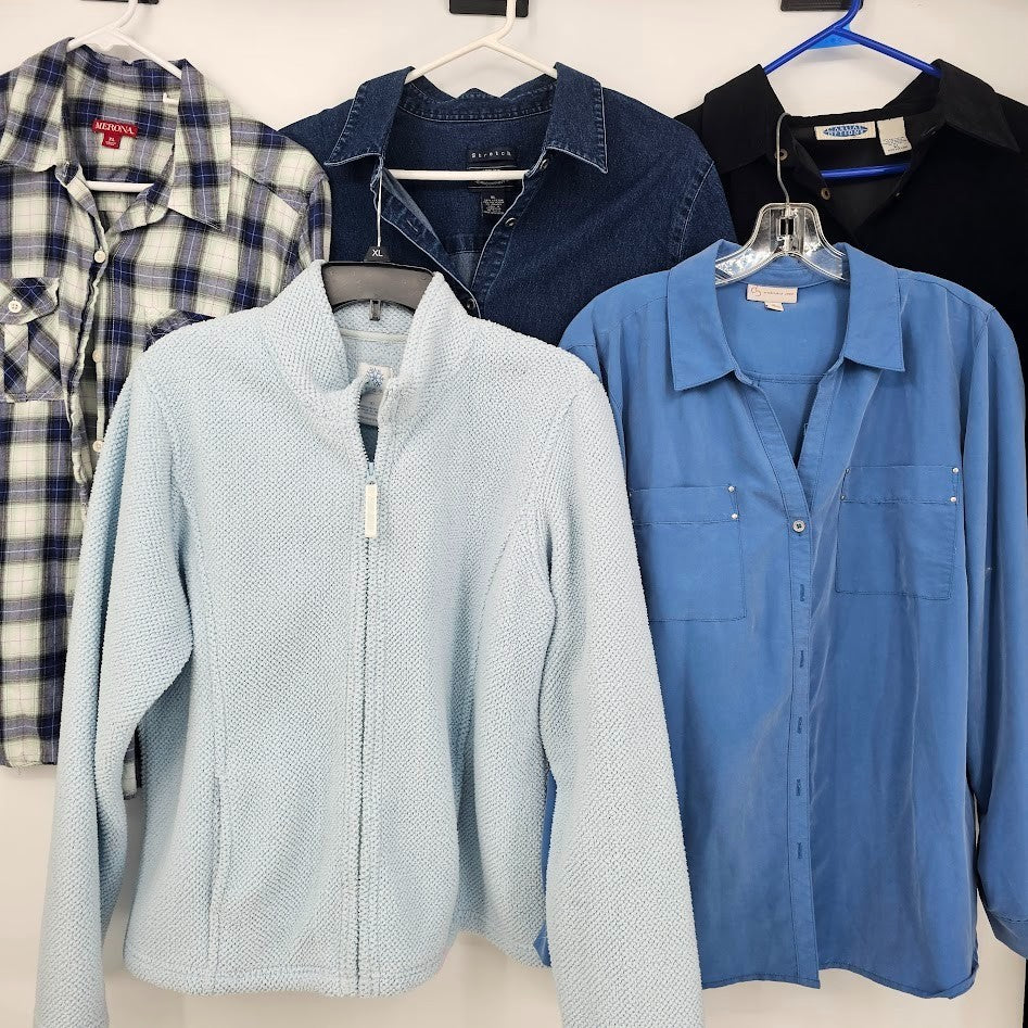 Women’s Tops & Jackets Lot Size XL 5 Pc Merona Dress Barn Sonoma Denim Frost Casual