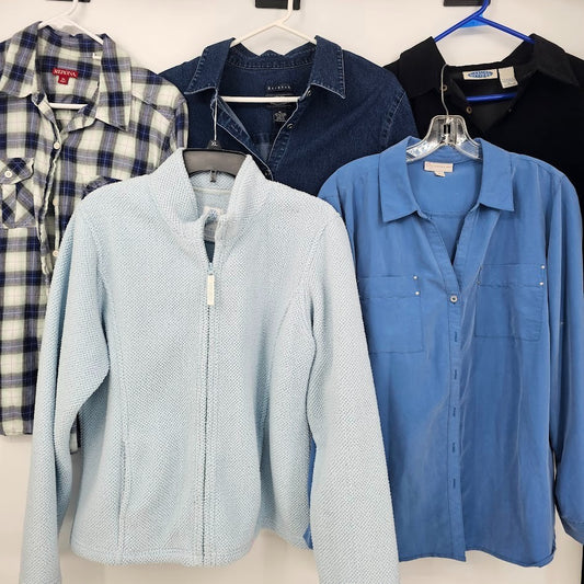 Women’s Tops & Jackets Lot Size XL 5 Pc Merona Dress Barn Sonoma Denim Frost Casual