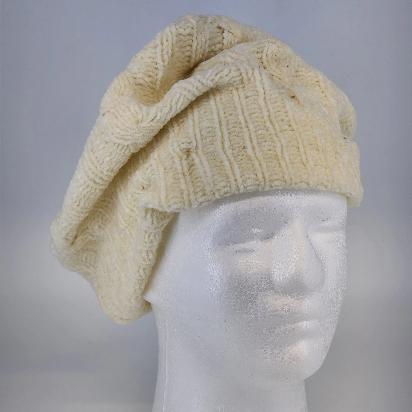 White Italian Style Beret Hat Women's 100% Acrylic Knit Beanie Cap One Size
