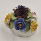 Aynsley Bone China Flower Bouquet Swan Base Figurine England Vintage