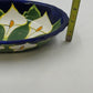 Talavera Calla Lilies Mexico Hand Painted Oval Bowl Art Pottery Signed Mexico Q