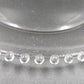 Jay Imports Serving Platter Plate 13" Round Beads Edge Clear Glass Vintage China