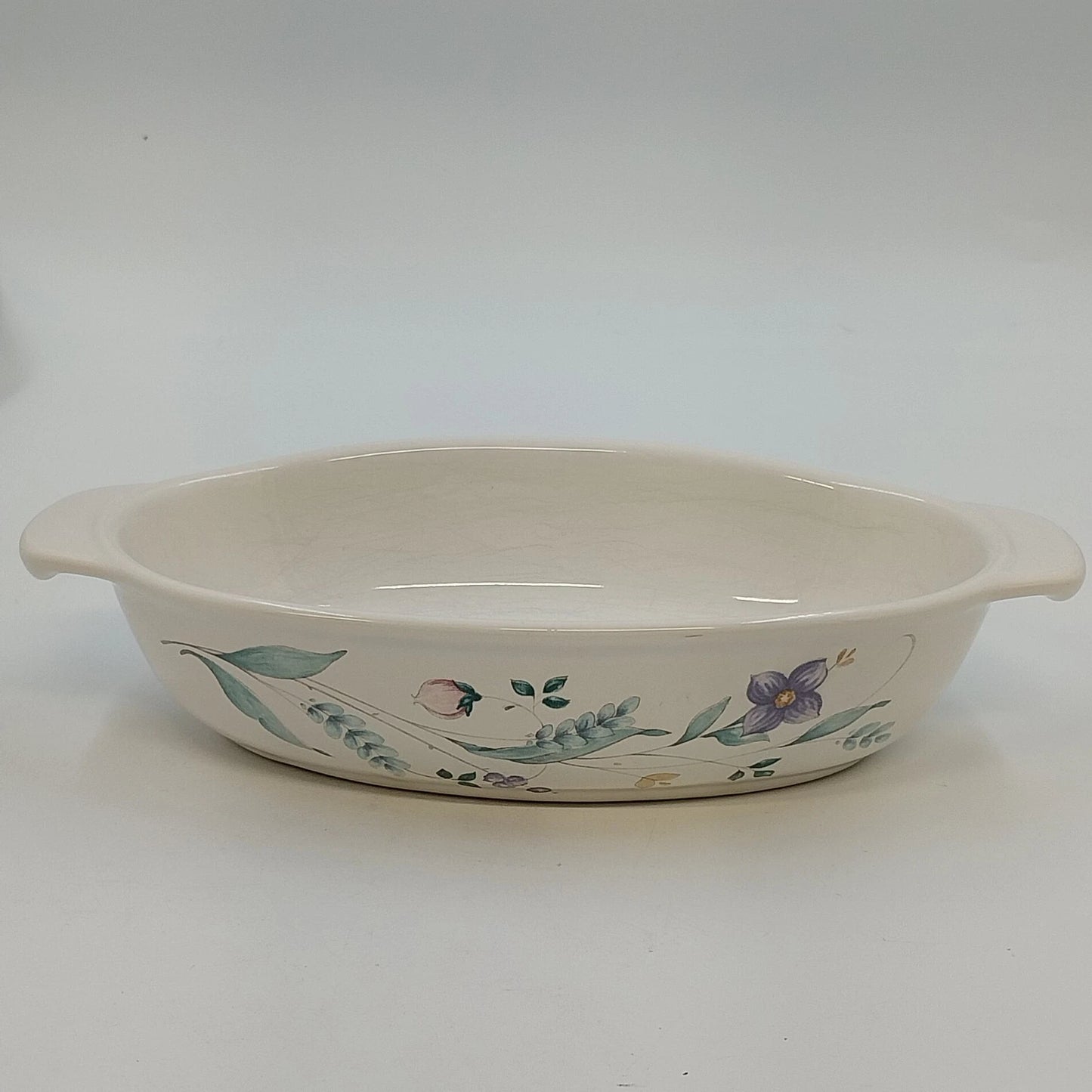 Pfaltzgraff Grapevine Oval Casserole Baker Dishes Floral USA 2 Pc Handles 8x5"