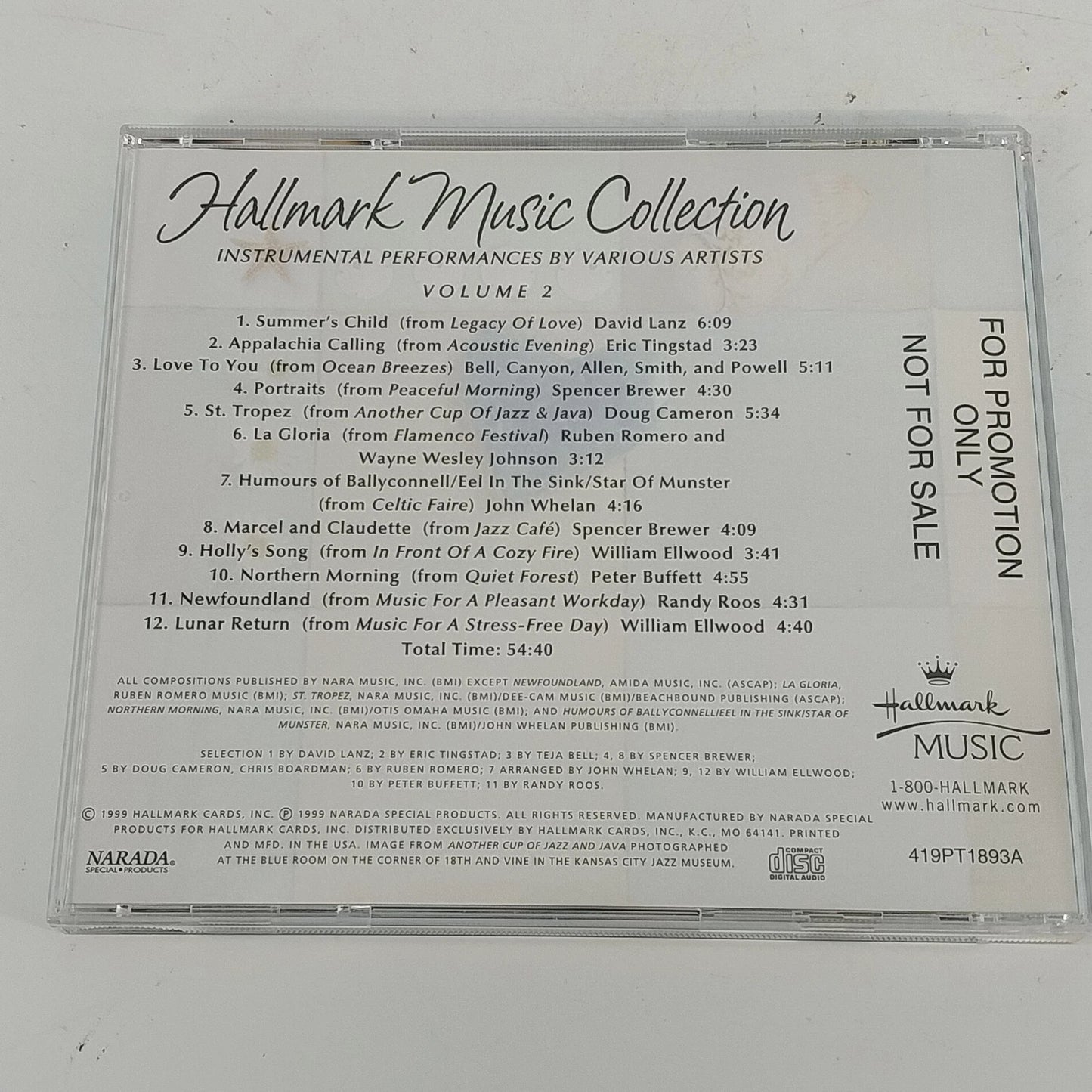 Hallmark Music Collection Vol. 1 & Vol. 2 2 CD Relaxing Instrumental Music 1990s