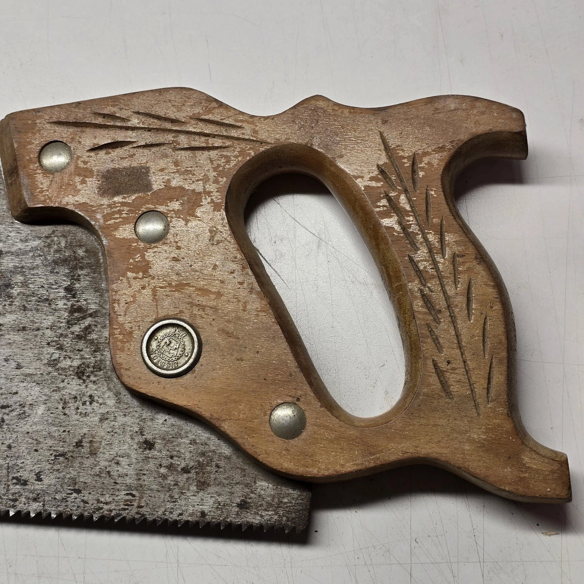 Disston No 1 Rancher 25.5" Crosscut Hand Saw Wood Handle USA Vintage