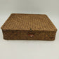 2 Seagrass Wicker Storage Baskets w/ Lids Flat Organizer Home Decor 13x11x3