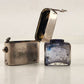 Stainless Travel Pocket Inkwell with Bottle Vintage Latch Lock Glass Bottle 2"