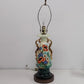 Hand Painted Urn Table Lamp Floral Pansy Gold Trim 30 Inch Vintage