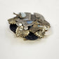 Assemblage Brooch Noah's Ark Zebra Lion Bird Fish Rhinestones Vintage Style 2"