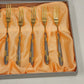 Kum Kang Demitasse Spoon & Fork Set 10 Pcs Gold Tone 18/10 Stainless Steel Boxed