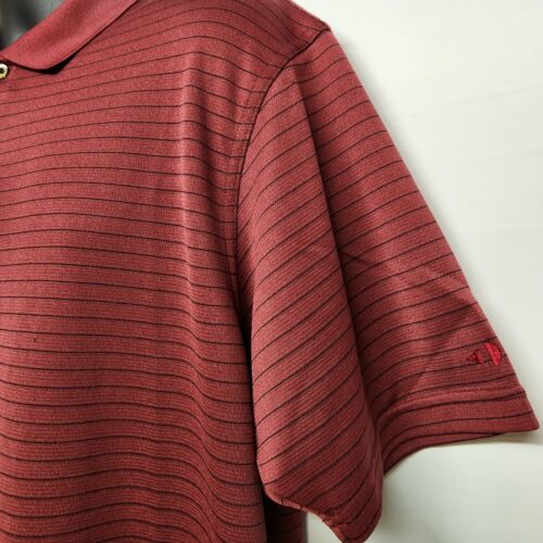 Grand Slam Golf Polo Shirt XL Short Sleeves Maroon with Black Stripes Vintage