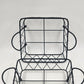 2 Casserole Serving Carriers Black Metal Wire Nesting with Handles 8.75" & 8"