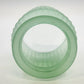 Frosted Glass Sage Green Vase 5.75" Textured Ribbed & Wide Flared Rim Vintage