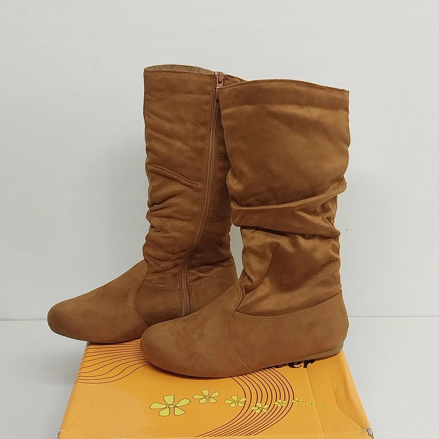 Forever Selena 2 Brown Faux Suede Mid Calf Boots Womens Size 8