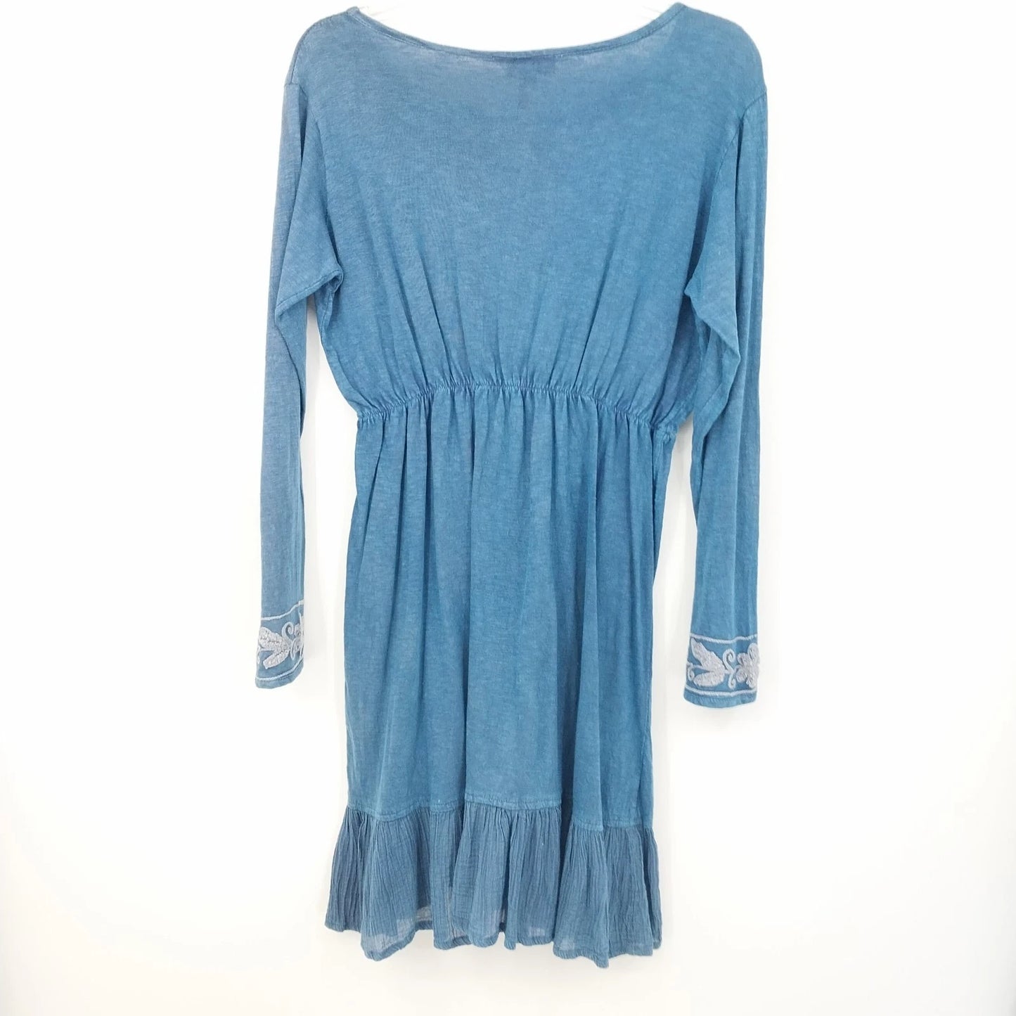 Luv 2 Luv Blue Embroidered Kurti Dress Womens Large Boho