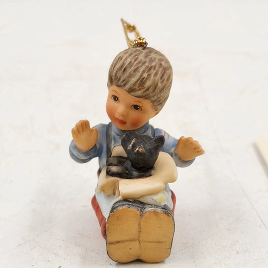 Berta Hummel THE BEST GIFT Ornament Goebel Porcelain Boy with Terrier Dog